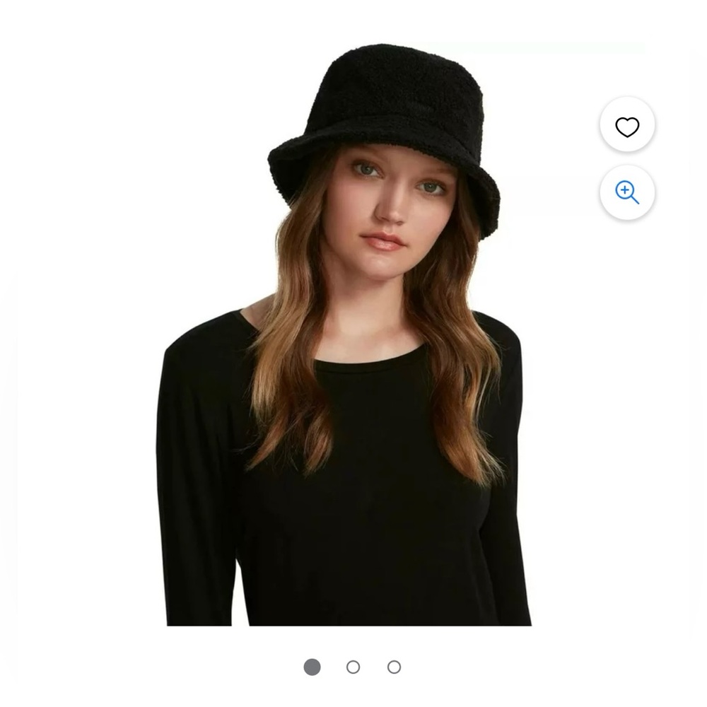 Steve Madden Women's Solid Sherpa Fuzzy Bucket Hat, Black, OS